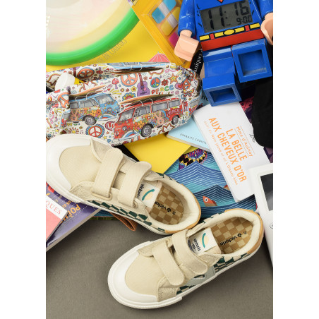 1065191 Beige Vert, Sneakers basses Victoria