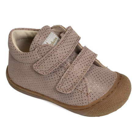 COCOON GIRL VELCRO VELOURS Vieux Rose, Chaussures à Scratch Naturino