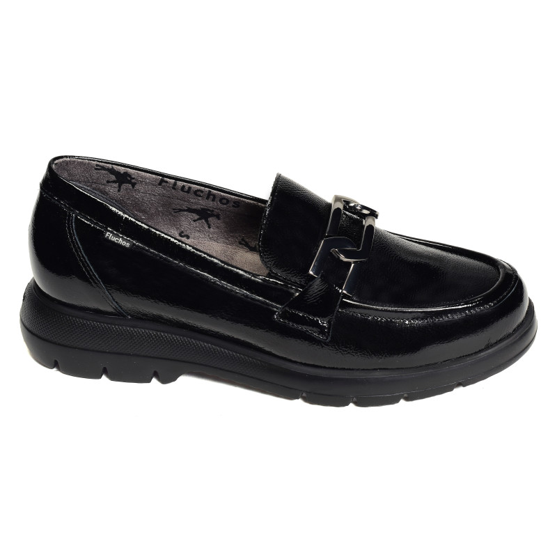 GLADIS F1794 Verni Noir, Mocassins Fluchos