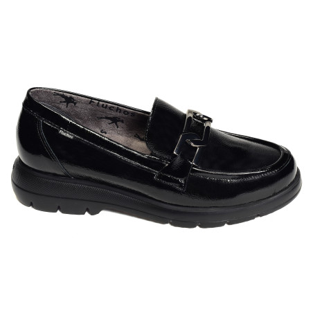 GLADIS F1794 Verni Noir, Mocassins Fluchos