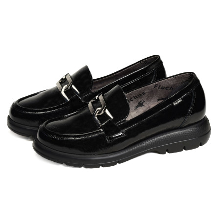 GLADIS F1794 Verni Noir, Mocassins Fluchos