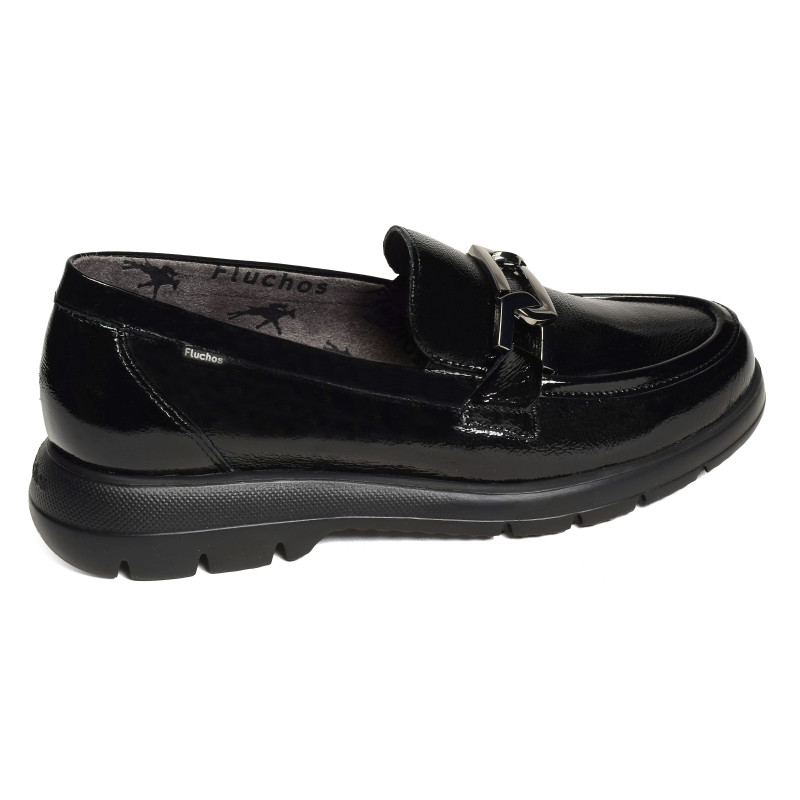 GLADIS F1794 Verni Noir, Mocassins Fluchos