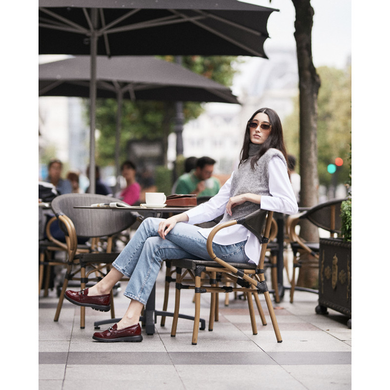 GLADIS F1794 Verni Bordeaux, Mocassins Fluchos