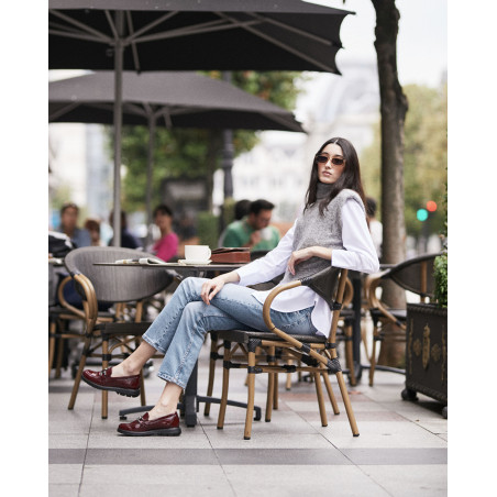 GLADIS F1794 Verni Bordeaux, Mocassins Fluchos
