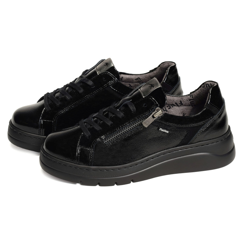 POMPAS F1666 Verni Noir, Sneakers basses Fluchos