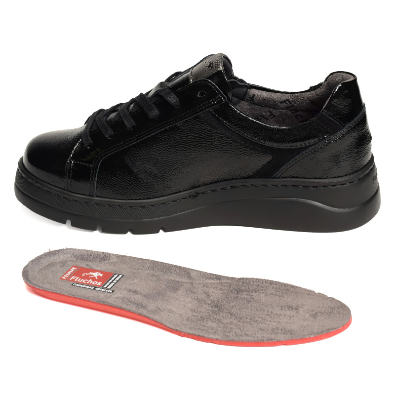 POMPAS F1666 Verni Noir, Sneakers basses Fluchos