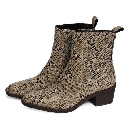 25311 Beige Serpent, Santiags  Tamaris