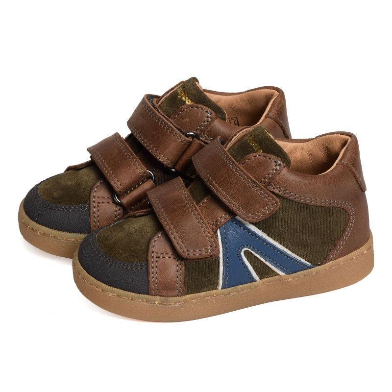 AILEFAN VELCRO Marron Kaki, Chaussures à Scratch Babybotte