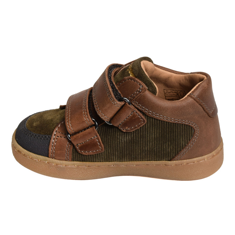 AILEFAN VELCRO Marron Kaki, Chaussures à Scratch Babybotte