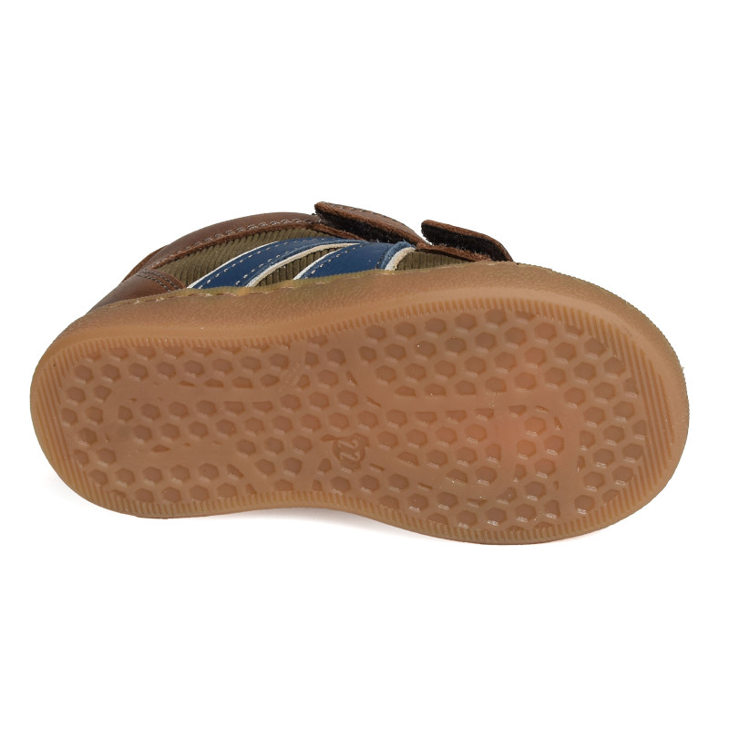 AILEFAN VELCRO Marron Kaki, Chaussures à Scratch Babybotte