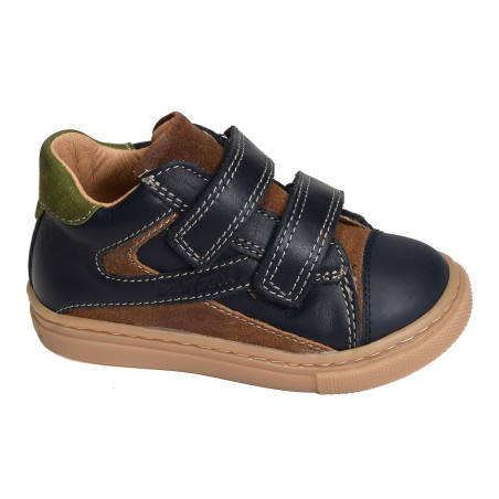 ANDROID VELCRO Marine Marron, Chaussures à Scratch Babybotte