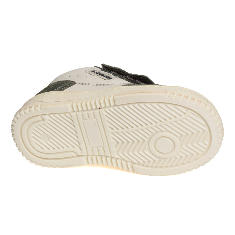 ABOUTI VELCRO Blanc Vert, Chaussures à Scratch Babybotte
