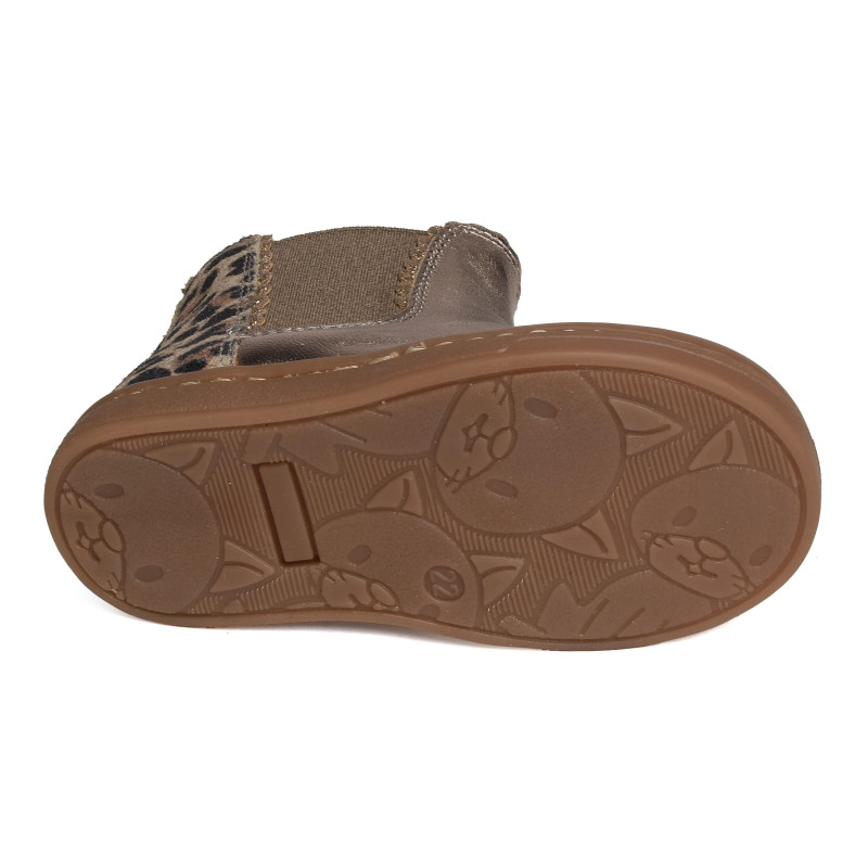 ALISIA Platine Léopard, Chelsea boots Babybotte