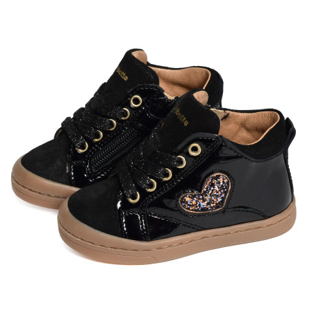ANTO Noir Brillant, Chaussures à Lacets Babybotte