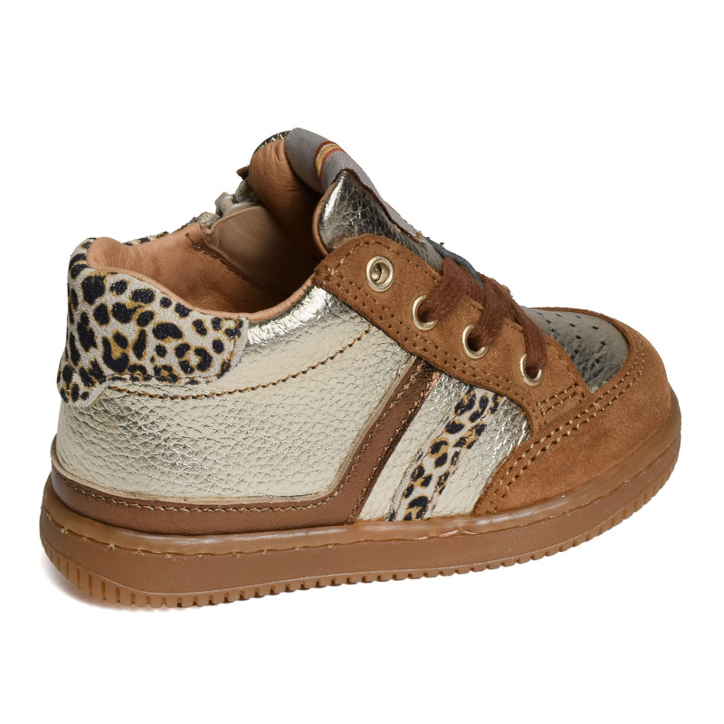 FLAMME Or Léopard, Chaussures à Lacets Babybotte