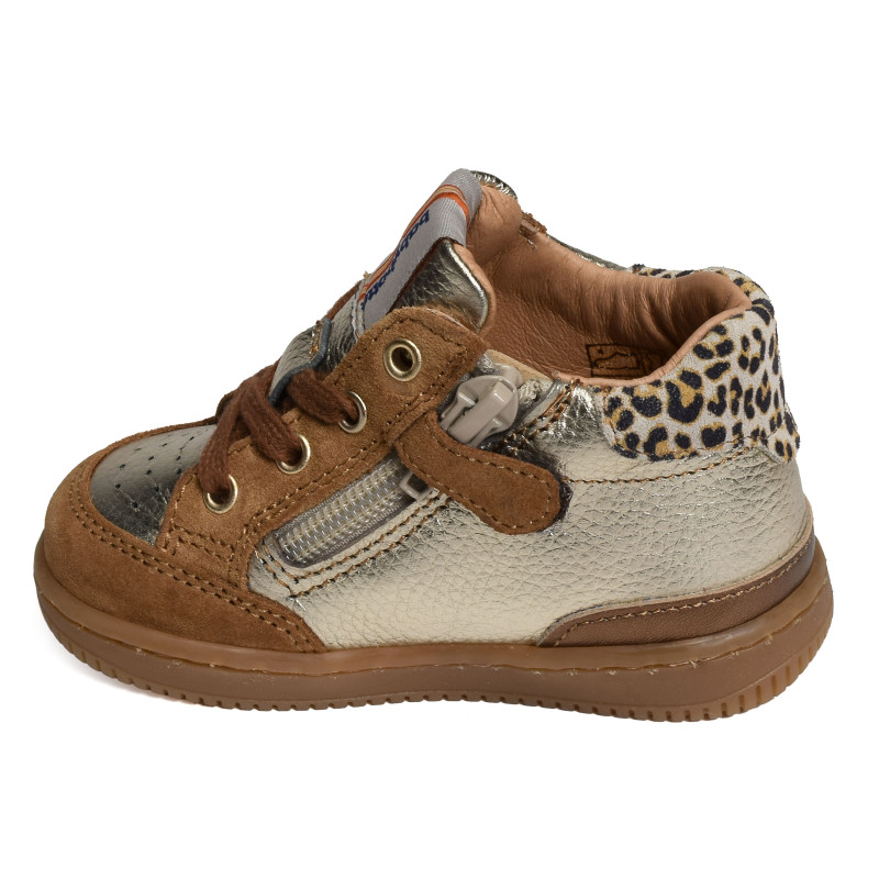 FLAMME Or Léopard, Chaussures à Lacets Babybotte