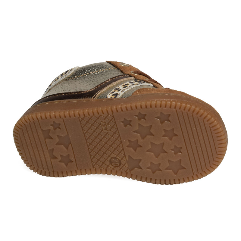 FLAMME Or Léopard, Chaussures à Lacets Babybotte