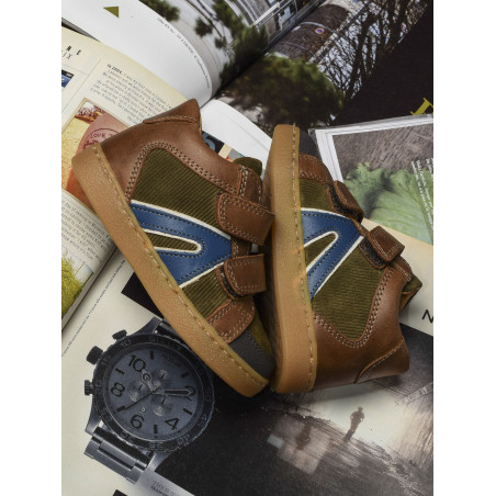 AILEFAN VELCRO Marron Kaki, Chaussures à Scratch Babybotte