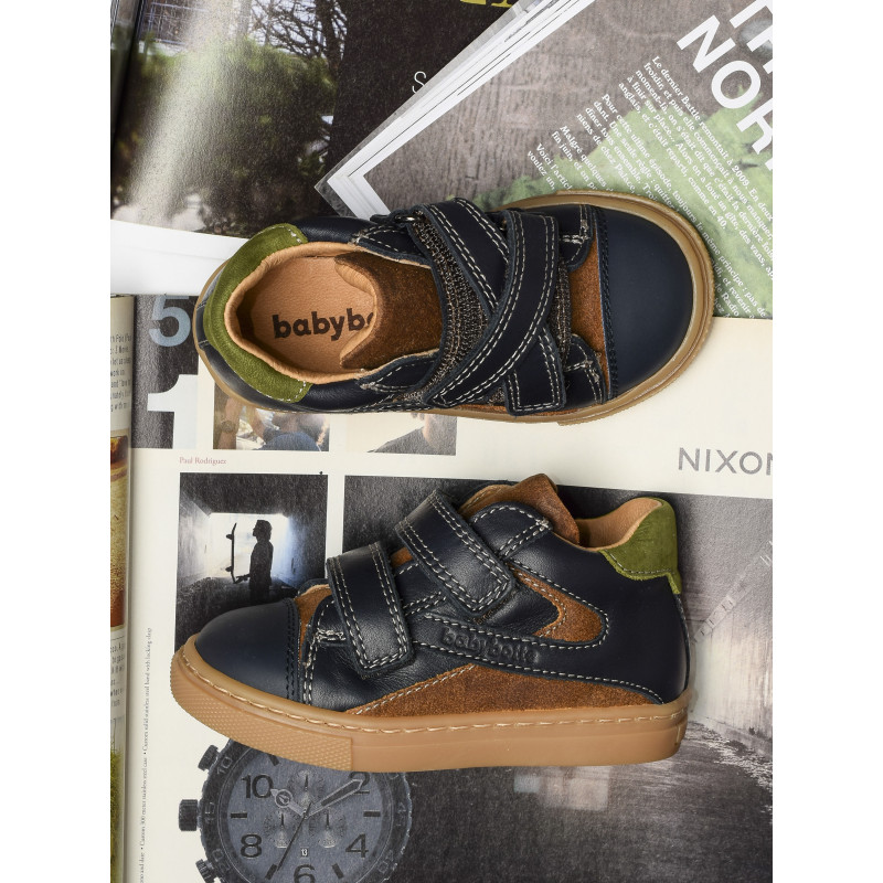 ANDROID VELCRO Marine Marron, Chaussures à Scratch Babybotte