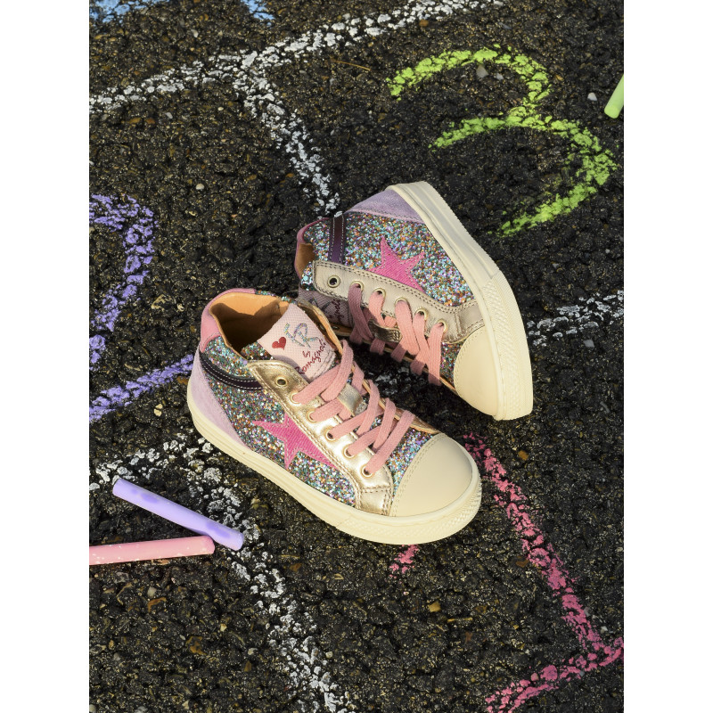 7289 Rose Multicolore, Chaussures à Lacets Romagnoli