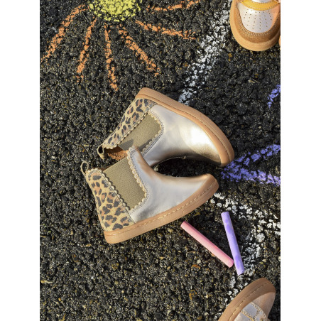 ALISIA Platine Léopard, Chelsea boots Babybotte