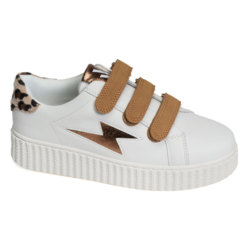 DELIA Blanc Camel, Sneakers basses Vanessa Wu