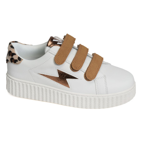 DELIA Blanc Camel, Sneakers basses Vanessa Wu