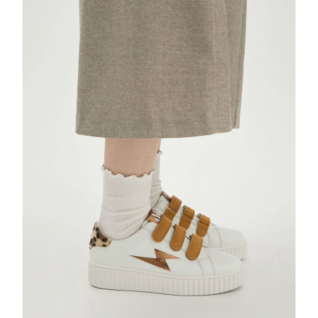 DELIA Blanc Camel, Sneakers basses Vanessa Wu