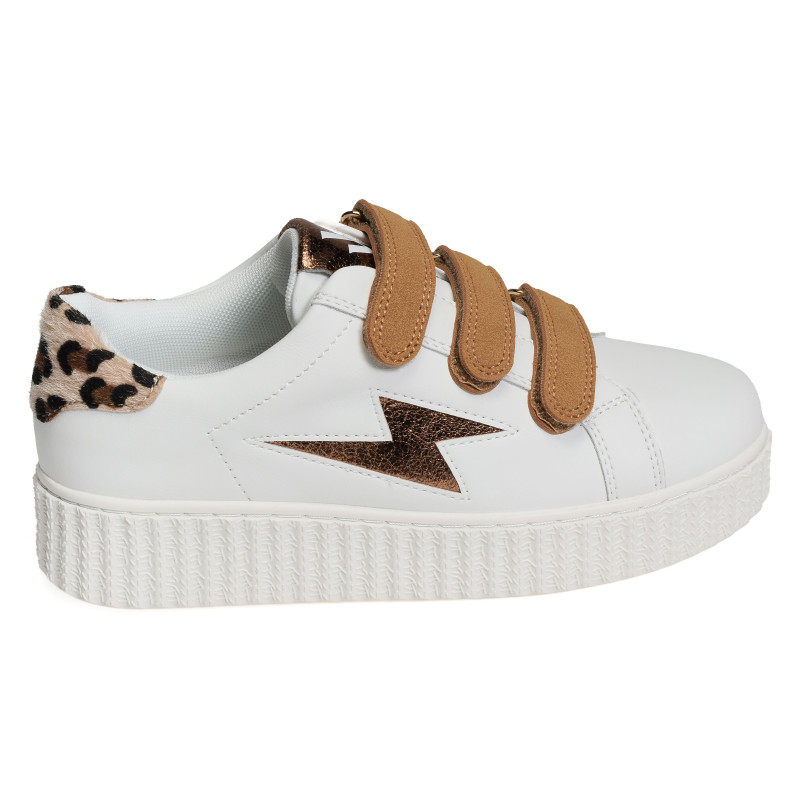 DELIA Blanc Camel, Sneakers basses Vanessa Wu