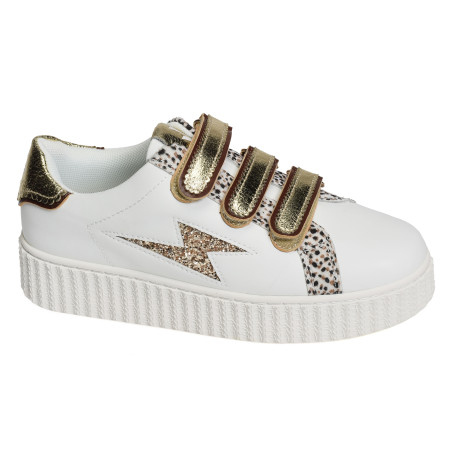 XENIA Blanc Or, Sneakers basses Vanessa Wu
