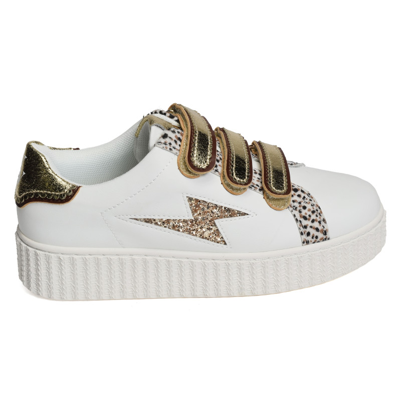 XENIA Blanc Or, Sneakers basses Vanessa Wu