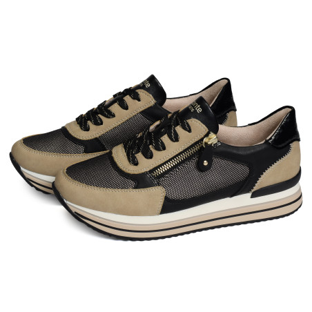 D1328 Noir Beige, Baskets running Remonte