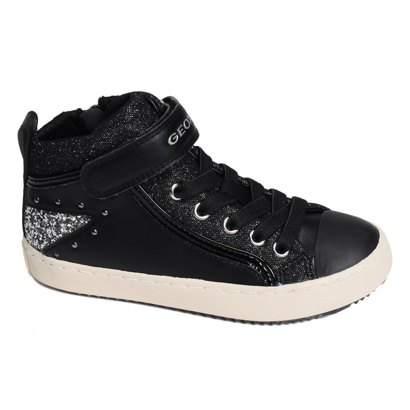 J KALISPERA GM Noir Argent, Baskets montantes Geox