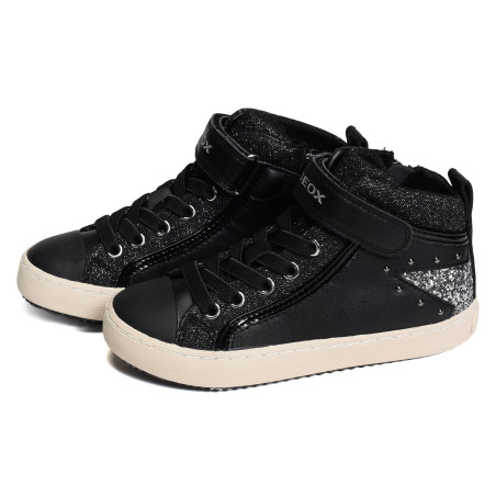 J KALISPERA GM Noir Argent, Baskets montantes Geox