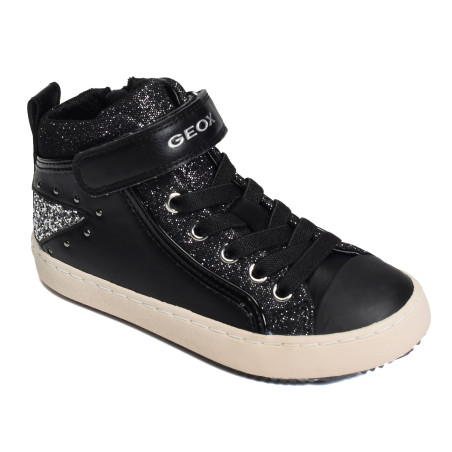 J KALISPERA GM Noir Argent, Baskets montantes Geox
