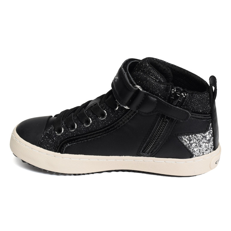 J KALISPERA GM Noir Argent, Baskets montantes Geox