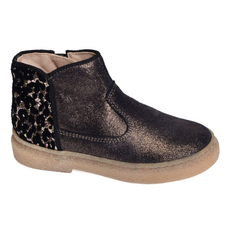 TRIX BACK Marine Léopard, Bottines Pom d'Api