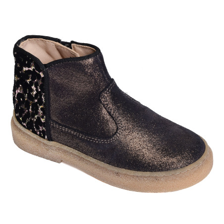 TRIX BACK Marine Léopard, Bottines Pom d'Api