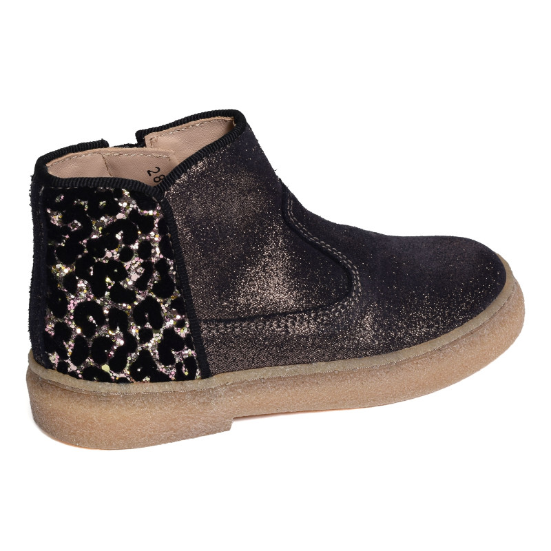 TRIX BACK Marine Léopard, Bottines Pom d'Api