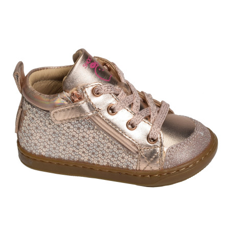 BOUBA BI ZIP GIRL Rose Or, Chaussures à Lacets Shoopom