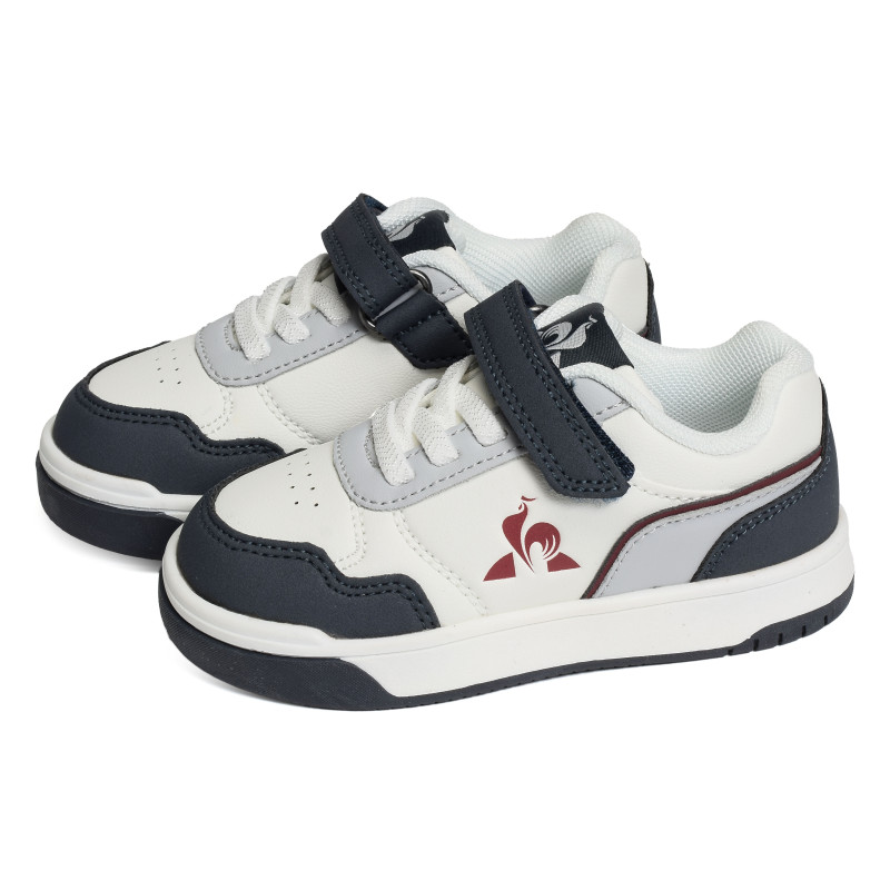 LCS COURT BOY Blanc Anthracite, Sneakers basses Le Coq Sportif