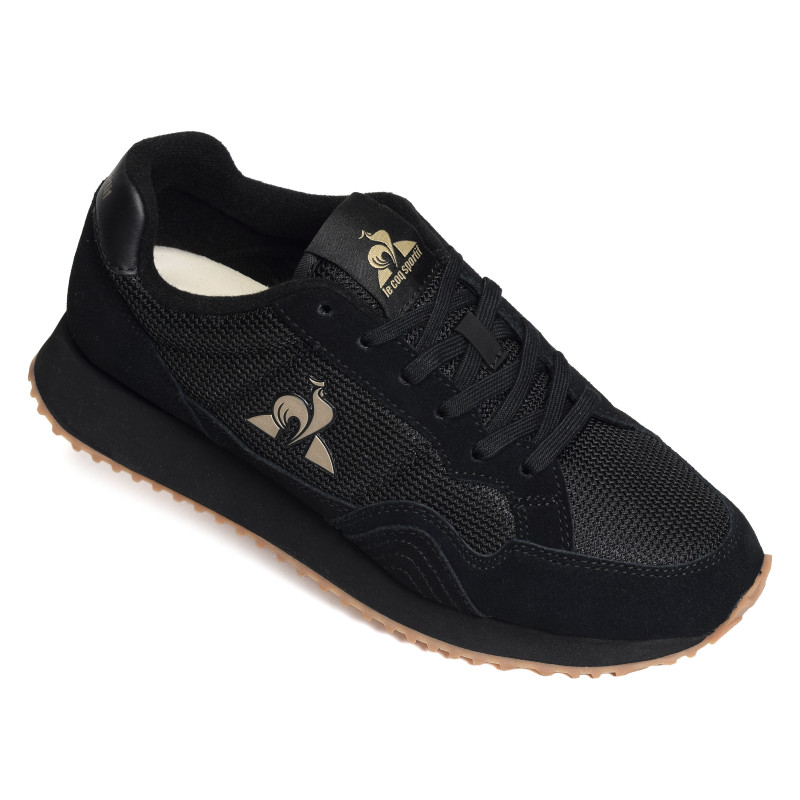 JET STAR Noir Or, Baskets running Le Coq Sportif