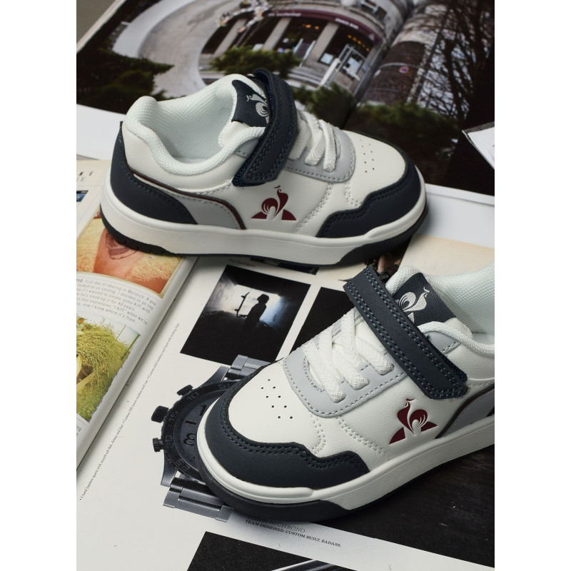 LCS COURT BOY Blanc Anthracite, Sneakers basses Le Coq Sportif