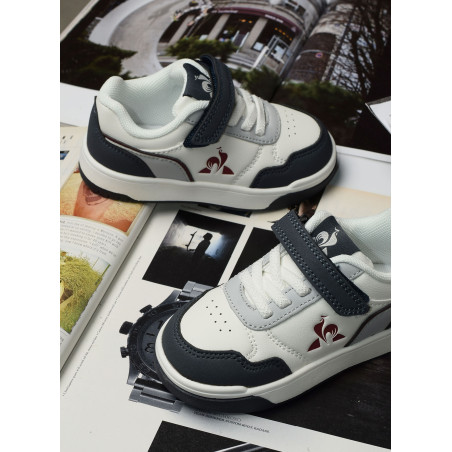 LCS COURT BOY Blanc Anthracite, Sneakers basses Le Coq Sportif