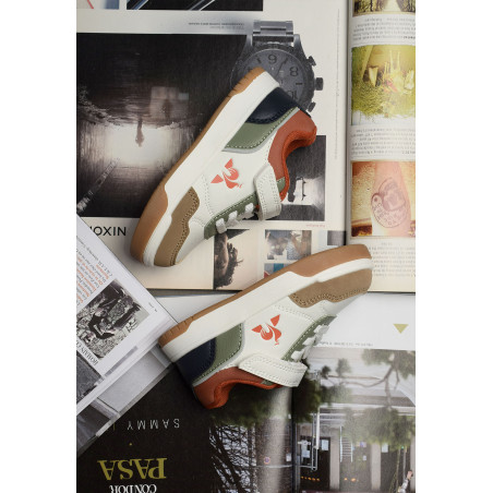 LCS COURT BOY Blanc Multicolore, Sneakers basses Le Coq Sportif