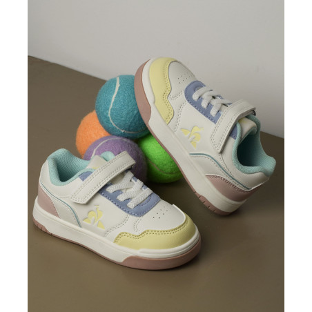 LCS COURT GIRL Blanc Multicolore, Sneakers basses Le Coq Sportif