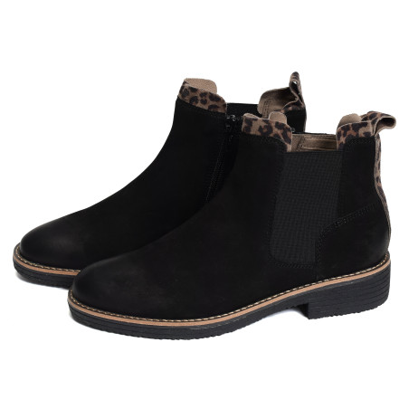 GENOI Noir Léopard, Chelsea boots Fugitive