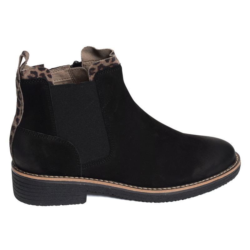 GENOI Noir Léopard, Chelsea boots Fugitive