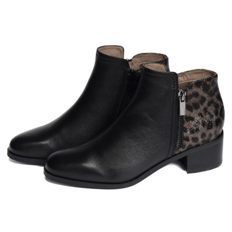 RACINE Noir Léopard, Bottines Fugitive