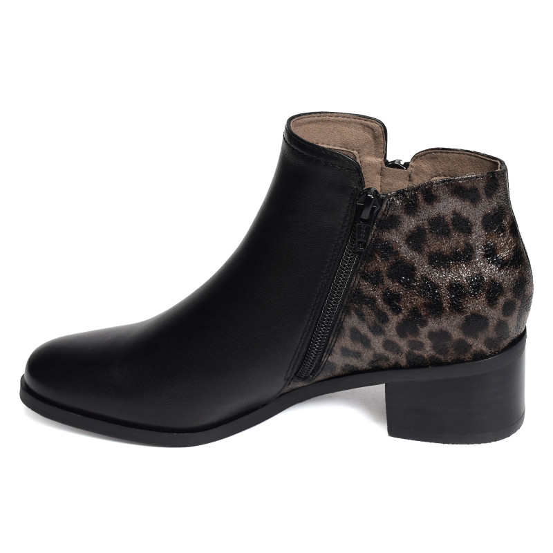 RACINE Noir Léopard, Bottines Fugitive
